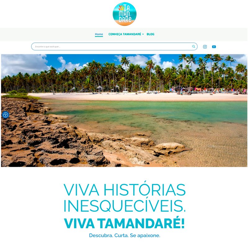 print da página inicial do site Viva Tamandaré